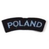 Poland Embroided Shoulder Title, White on RAF Blue