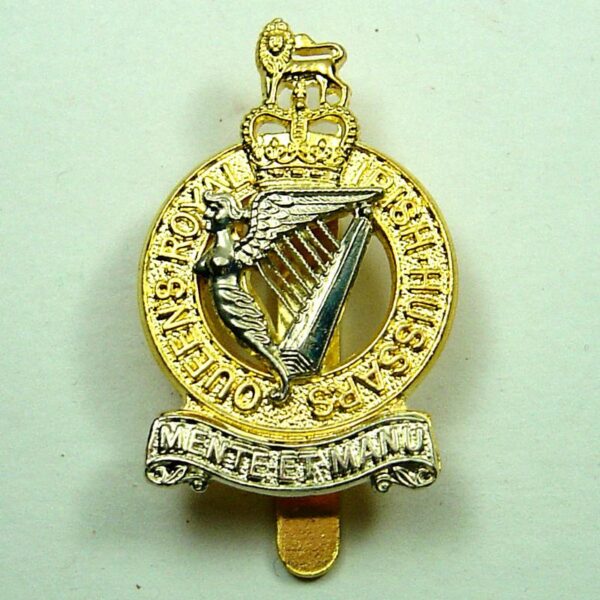 QUEENS ROYAL IRISH HUSSARS QC bi-metal cap badge re-strike