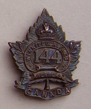 144th WINNIPEG RIFLES OVERSEAS BATN. bz collar dog