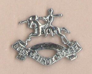 14th THE SCINDE HORSE nickel plated cap badge