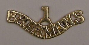 1st BRAHMANS cast brass shoulder title