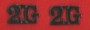 2G BLACK SHOULDER TITLES- pair