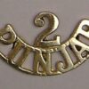 2nd PUNJAB cast brass shoulder title