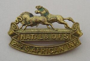 2nd SOUTH AFRICAN INFANTRY g/m collar dog broached
