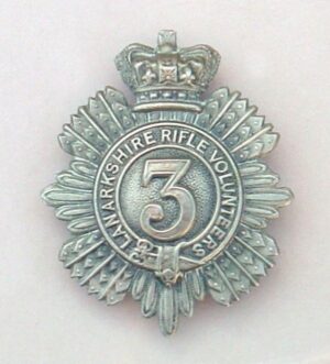 3rd LANARKSHIRE RIFLE VOLUNTEERS SHAKO PLATE BADGE