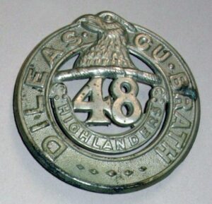 48th HIGHLANDERS of CANADA w/m Glengarry badge