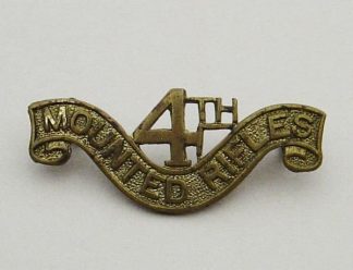 SOUTH AFRICA 4th MOUNTED RIFLES g/m shoulder title