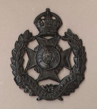 8th BATTALION, WEST YORKSHIRE REGIMENT (LEEDS RIFLES) KC  or's Cap badge Blacked-Brass.