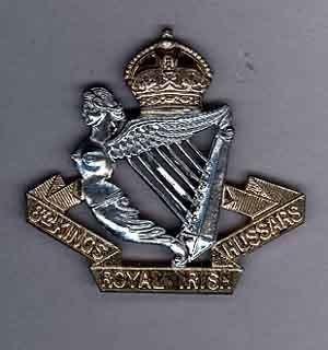 KING'S ROYAL IRISH HUSSARS KC bi-metal Cap Badge re-strike
