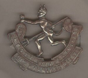 90th WINNPEG RIFLES w/m or Silver plate cap badge