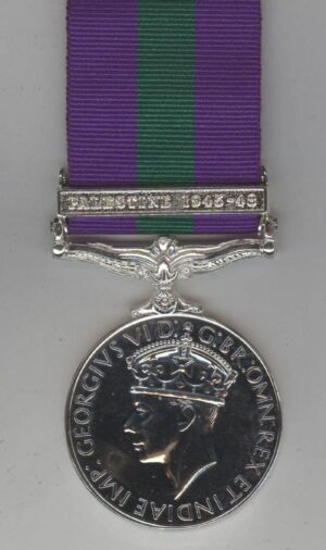 Army General Service 1918-62,  PALESTINE 1945-48 - full size die-struck replacement  medal