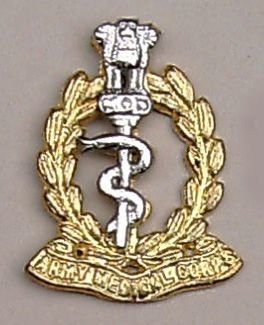ARMY MEDICAL CORPS cast brass nickel plate bi/m