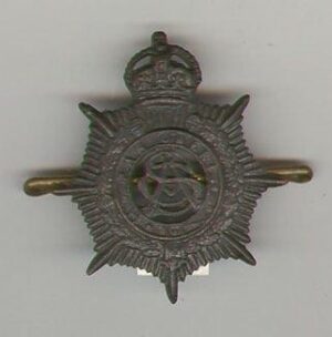 ARMY SERVICE CORPS KC bronzed O/R's cap badge