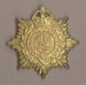 ARMY SERVICE CORPS KC g/m solid-strike cap badge