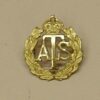 A .T.S., K.C., Officer's gilt cap badge