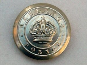 BARBADOS POLICE KC 24mm OR'S NICKEL BUTTON