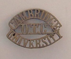 CAMBRIDGE UNIVERSITY O.T.C. brass shoulder title