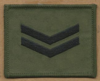 CORPORAL embroidered back on olive green patch
