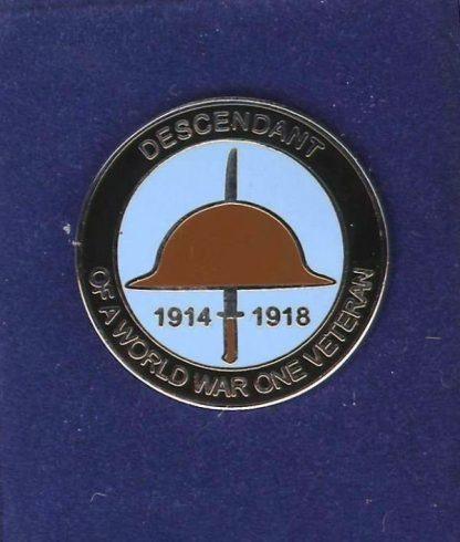DESCENDANT OF WWI VETERAN lapel badge