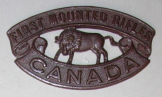 FIRST MOUNTED RIFLES CANADA dk bz shoulder title