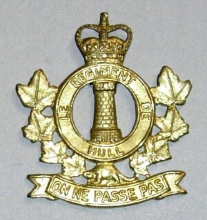 REGIMENT DE HULL QC g/m cap badge