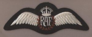 ROYAL AIR FORCE KC machine embroidered Pilots Wing