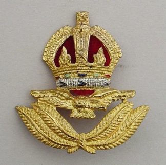R.A.F. AIR OFFICER'S KC Cap Badge - WWII economy.