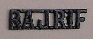RAJPUTANA RIFLES black brass shoulder title