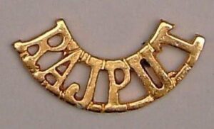 RAJPUT curved  cast brass shoulder title