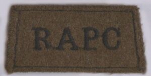 R.A.P.C. embroidered black on khaki