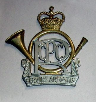 R.C.P.C ROYAL CANADIAN POSTAL CORPS or's bi-m c/b