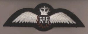 ROYAL AIR FORCE QC machine embroidered Pilots Wing