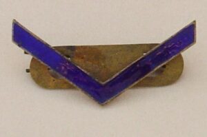 SERVICE STRIPES WWI BLUE ENAMEL CHEVRON