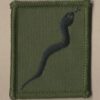 SINGLE SNAKE embroidered black on olive green