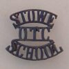 STOWE SCHOOL O.T.C. blacked 3-line shoulder title