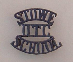 STOWE SCHOOL O.T.C. blacked 3-line shoulder title