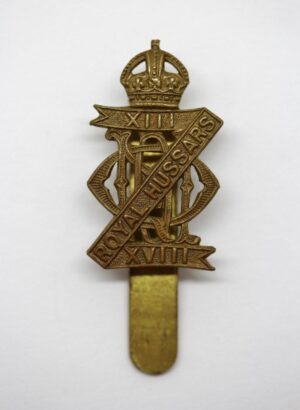 13th/18th HUSSARS - KC OR's g/m cap badge 1922-1955 pattern (re-strike)