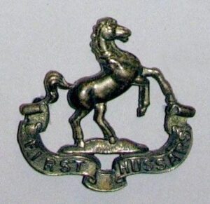 FIRST HUSSARS g/m or's collar badge, single