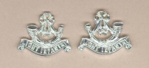 LIGHT INFANTRY  anodised collar dogs, pair