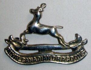 ROYAL CANADIAN DRAGOONS cap badge plated