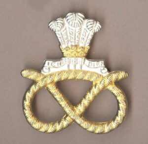 THE STAFFORDS Officer's Silver plate and gilt cap