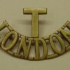 T-LONDON -2-line brass shoulder title