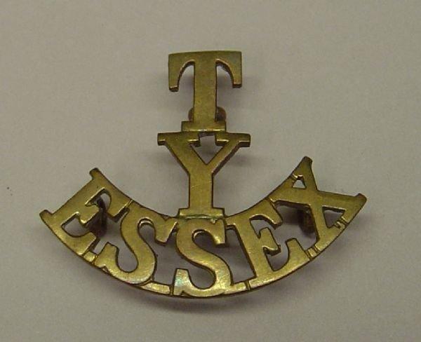 T-Y-ESSEX brass shoulder title