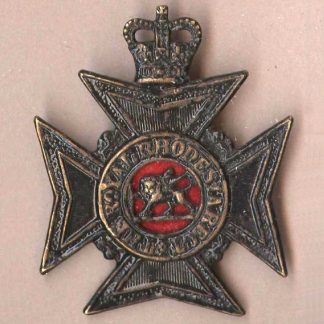 ROYAL RHODESIA REGIMENT QC black cap badge