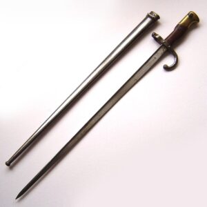 FRANCE Mod 1874 GRAS Rifle Bayonet 'Mre D'Armes de Tulle Aout 1877', complete in scabbard