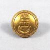 ROYAL NAVY KC 25mm Gilt Officer's Button - roped edge plain background.