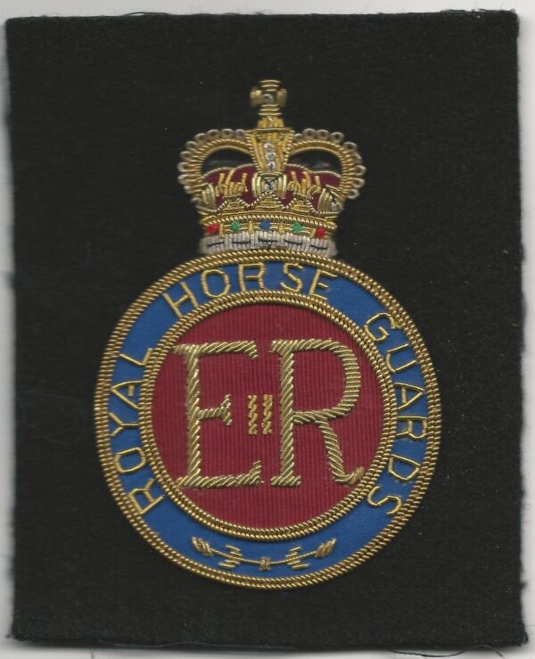 the ROYAL HORSE GUARDS ERII Bullion wire embroidered Blazer Badge