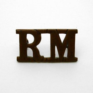 ROYAL MARINES OR'S G/M Shoulder titles 'RM', original (pair) Large pattern