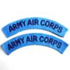 ARMY AIR CORPS curved shoulder title embroidered  DARK BLUE on LIGHT BLUE