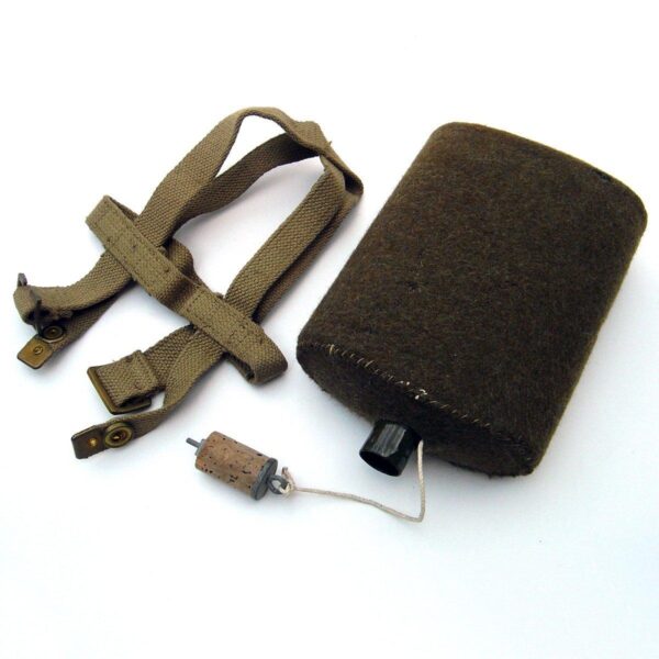 WATER BOTTLE 1937 Pattern webbing, Load carrying equipment. Complete with carrier